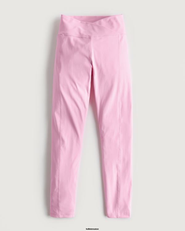 leggings à taille en V pour touristes sociaux femmes rose clair Hollister bas RRRJX762