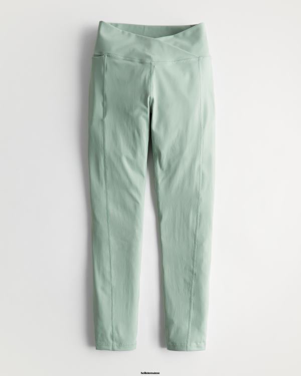leggings à taille en V pour touristes sociaux femmes vert clair Hollister bas RRRJX771