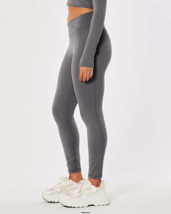 leggings à taille haute en V pour touristes sociaux femmes gris Hollister bas RRRJX766