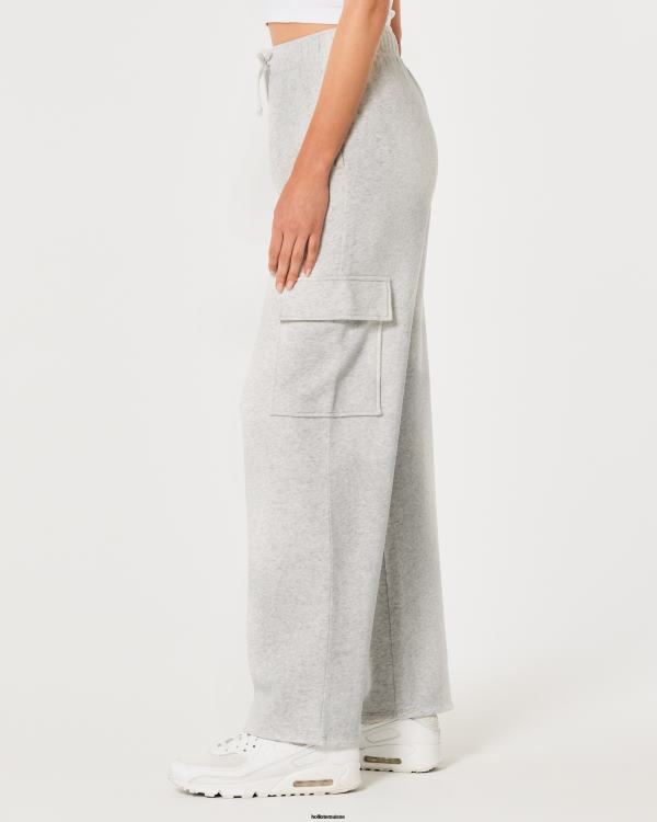gilly hicks pantalon de survêtement cargo à jambe large active femmes gris chiné clair Hollister bas RRRJX655