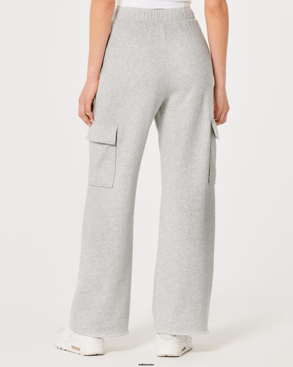 gilly hicks pantalon de survêtement cargo à jambe large active femmes gris chiné clair Hollister bas RRRJX655