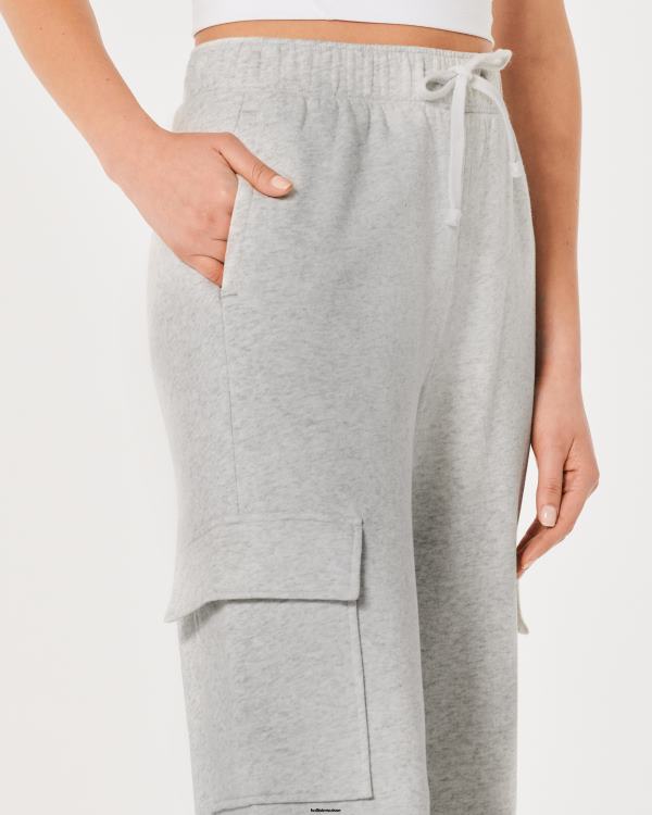 gilly hicks pantalon de survêtement cargo à jambe large active femmes gris chiné clair Hollister bas RRRJX655