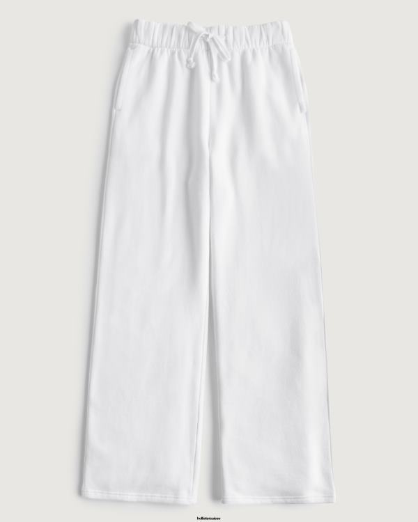 gilly hicks pantalon de survêtement large en polaire active essentials femmes blanc Hollister bas RRRJX669