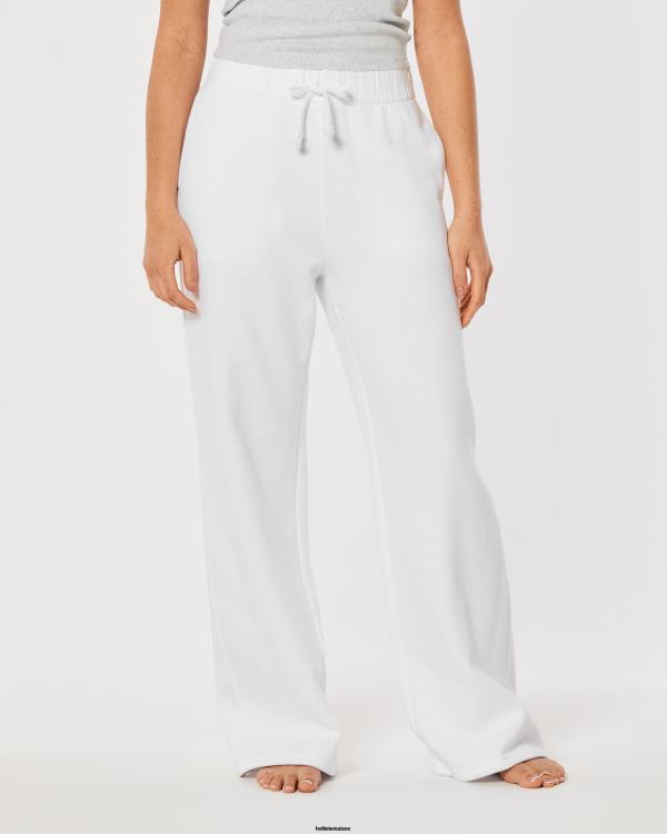 gilly hicks pantalon de survêtement large en polaire active essentials femmes blanc Hollister bas RRRJX669