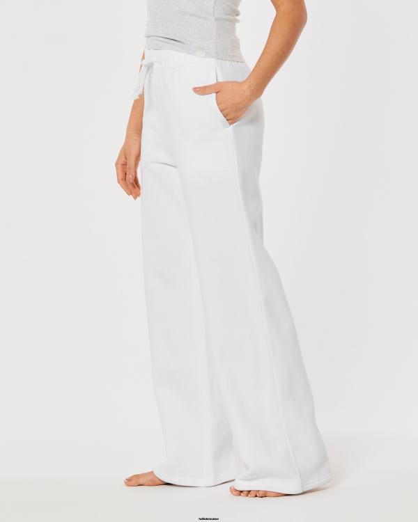 gilly hicks pantalon de survêtement large en polaire active essentials femmes blanc Hollister bas RRRJX669