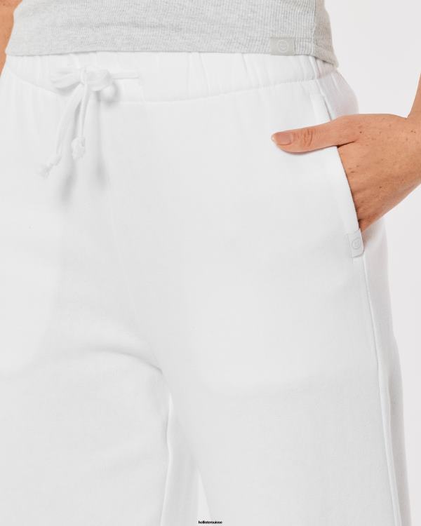 gilly hicks pantalon de survêtement large en polaire active essentials femmes blanc Hollister bas RRRJX669