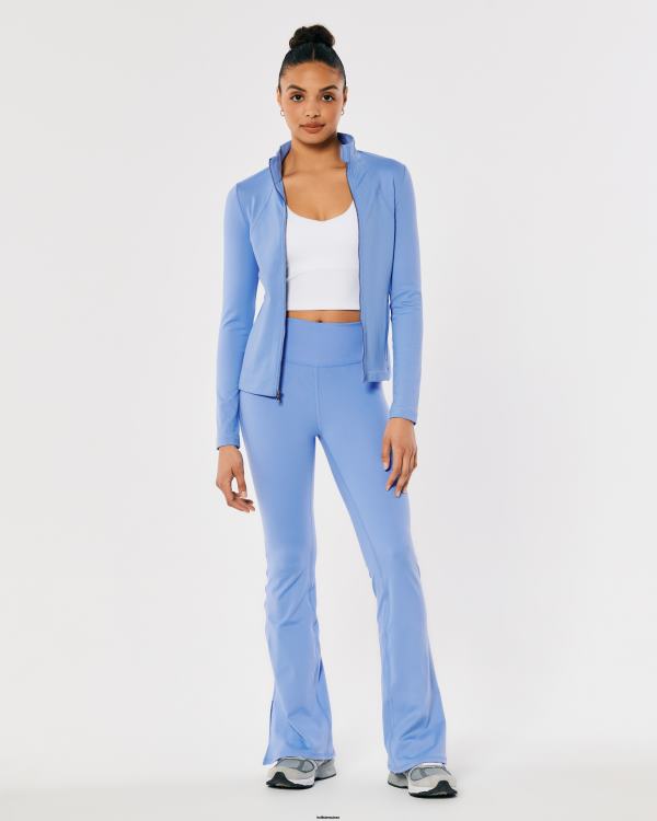 Gilly Hicks Active Recharge - Pantalon évasé taille haute à ourlet fendu femmes bleu Hollister bas RRRJX747