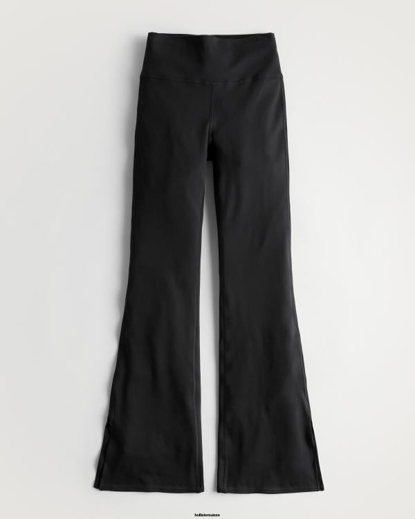 Gilly Hicks Active Recharge - Pantalon évasé taille haute à ourlet fendu femmes noir Hollister bas RRRJX735