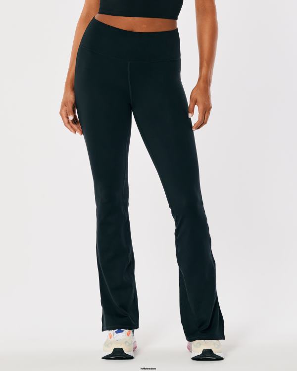 Gilly Hicks Active Recharge - Pantalon évasé taille haute à ourlet fendu femmes noir Hollister bas RRRJX735
