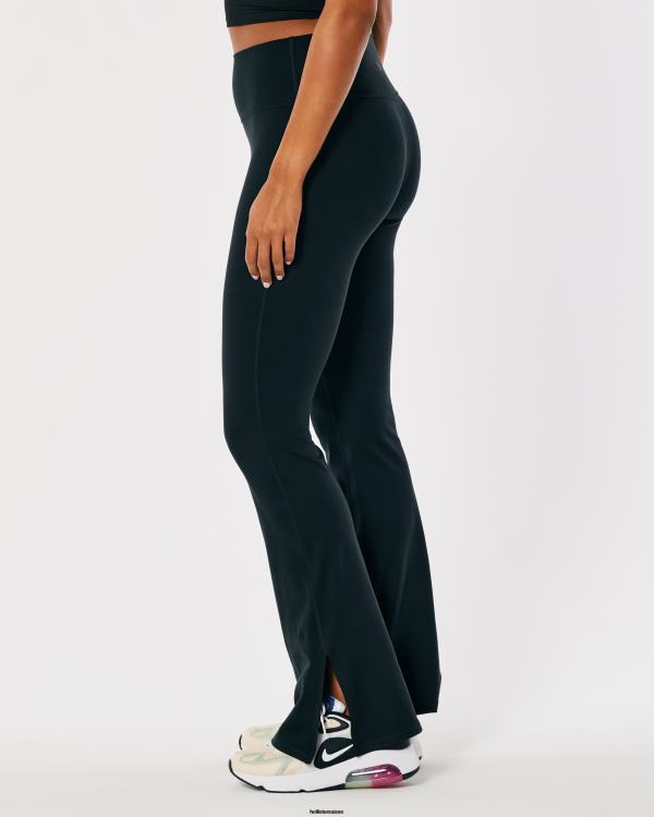 Gilly Hicks Active Recharge - Pantalon évasé taille haute à ourlet fendu femmes noir Hollister bas RRRJX735