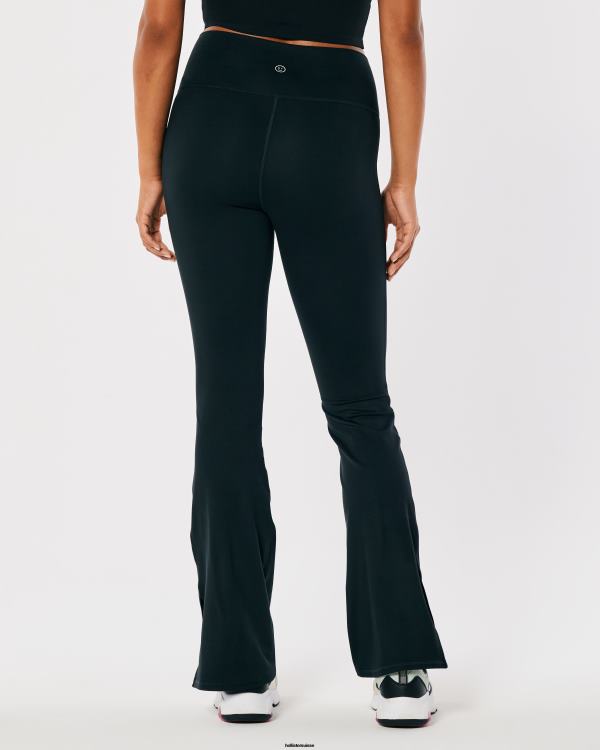 Gilly Hicks Active Recharge - Pantalon évasé taille haute à ourlet fendu femmes noir Hollister bas RRRJX735