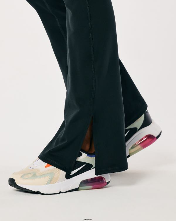 Gilly Hicks Active Recharge - Pantalon évasé taille haute à ourlet fendu femmes noir Hollister bas RRRJX735