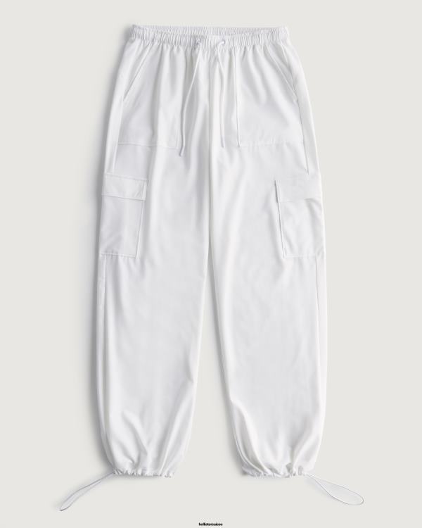 gilly hicks active pantalon parachute taille mi-haute femmes blanc Hollister bas RRRJX711