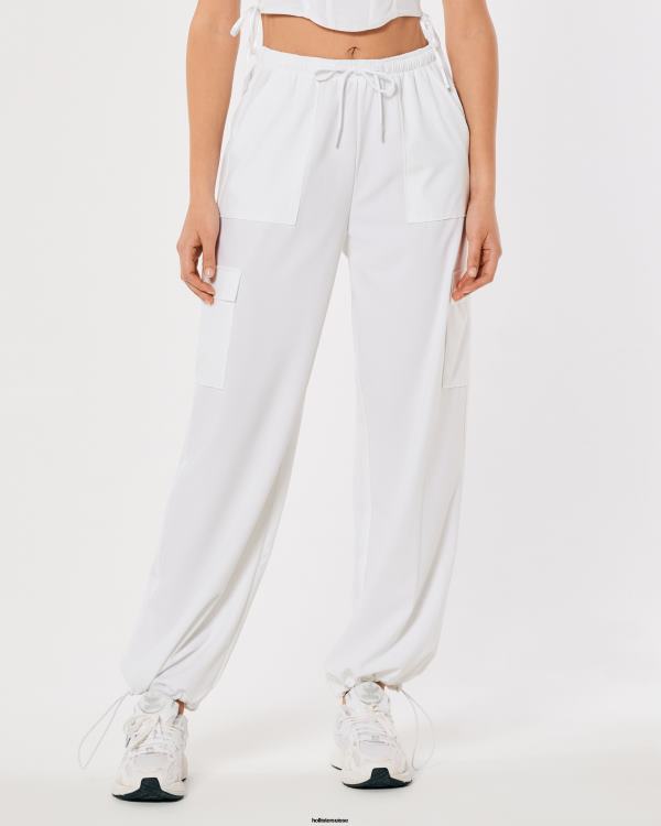 gilly hicks active pantalon parachute taille mi-haute femmes blanc Hollister bas RRRJX711