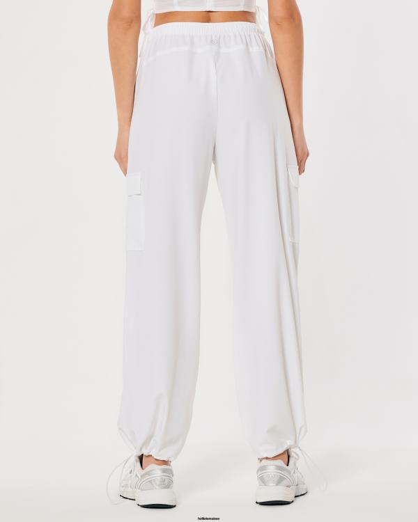 gilly hicks active pantalon parachute taille mi-haute femmes blanc Hollister bas RRRJX711