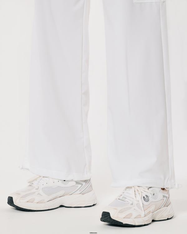 gilly hicks active pantalon parachute taille mi-haute femmes blanc Hollister bas RRRJX711