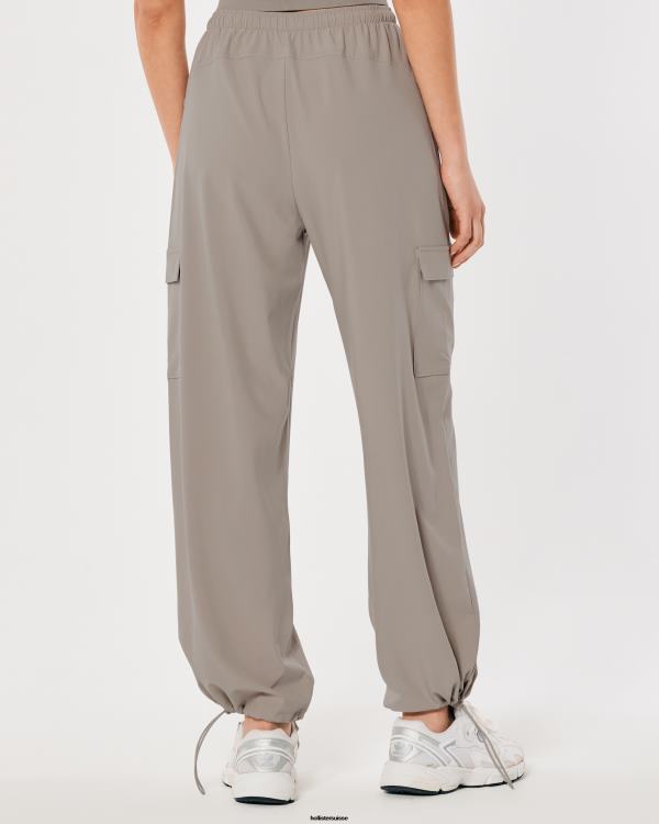 gilly hicks active pantalon parachute taille mi-haute femmes plat gris foncé Hollister bas RRRJX717