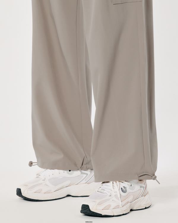 gilly hicks active pantalon parachute taille mi-haute femmes plat gris foncé Hollister bas RRRJX717