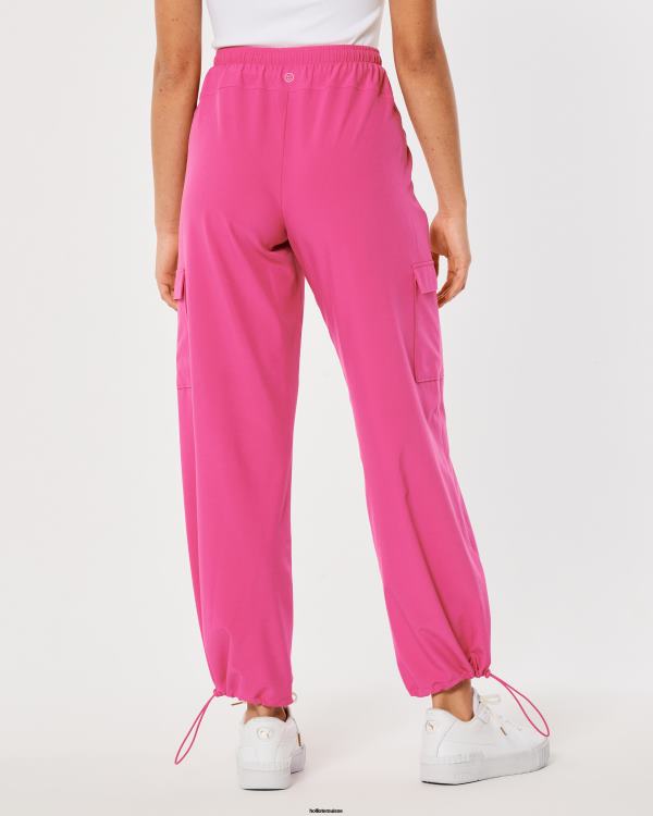 gilly hicks active pantalon parachute taille mi-haute femmes rose foncé Hollister bas RRRJX764