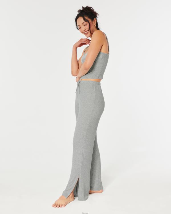 gilly hicks pantalon de nuit large côtelé en jersey femmes gris clair Hollister bas RRRJX697