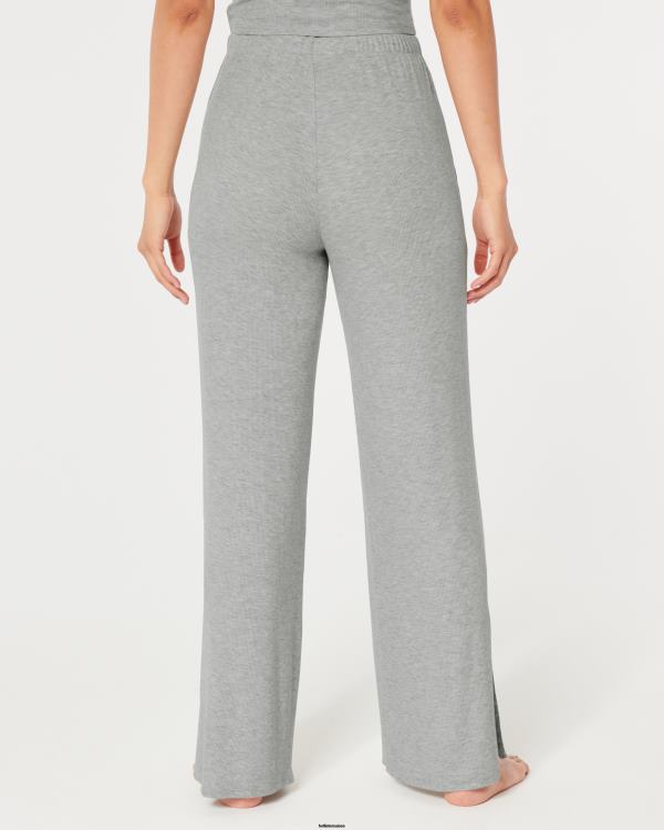 gilly hicks pantalon de nuit large côtelé en jersey femmes gris clair Hollister bas RRRJX697