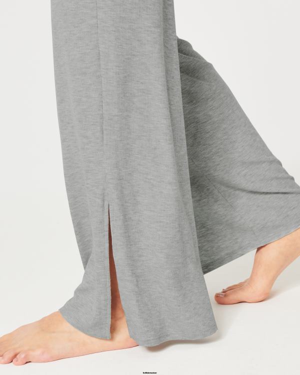 gilly hicks pantalon de nuit large côtelé en jersey femmes gris clair Hollister bas RRRJX697
