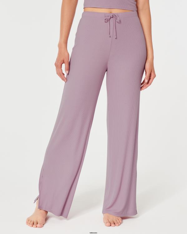 gilly hicks pantalon de nuit large côtelé en jersey femmes rose clair Hollister bas RRRJX784