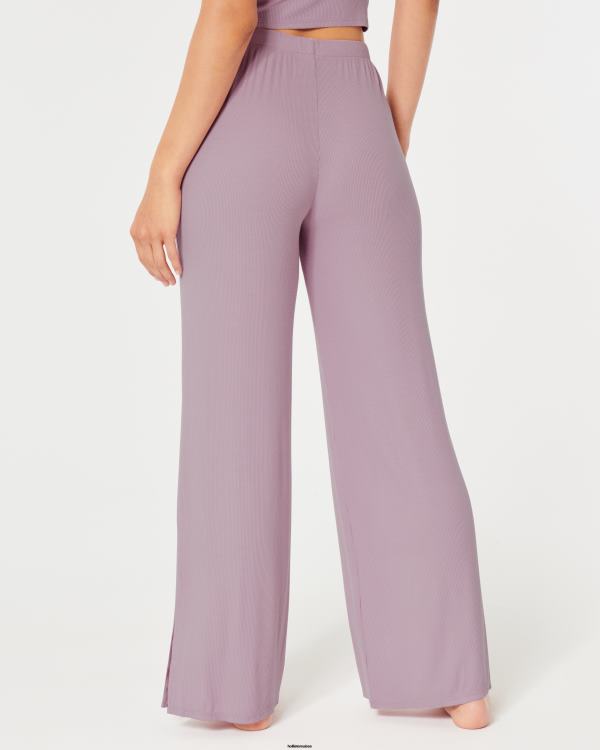 gilly hicks pantalon de nuit large côtelé en jersey femmes rose clair Hollister bas RRRJX784