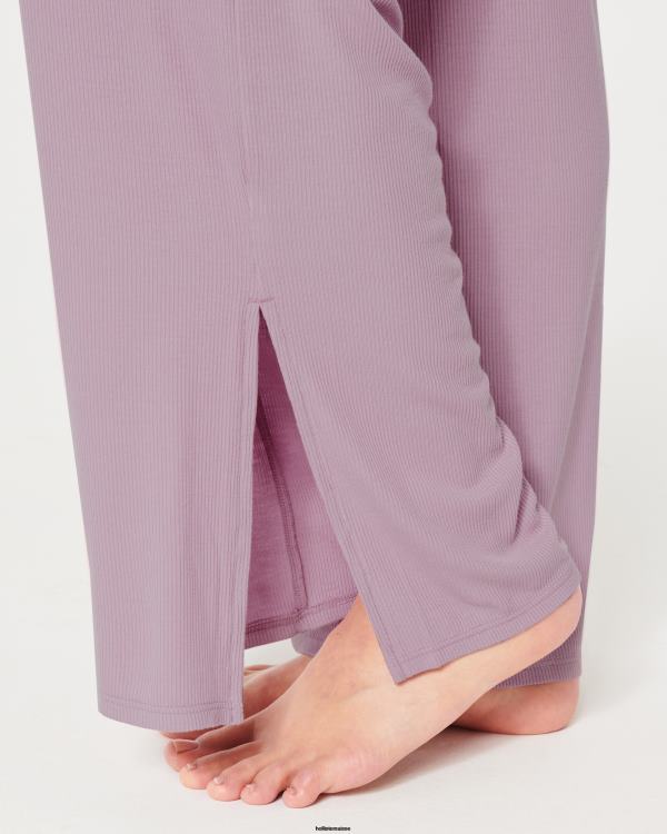 gilly hicks pantalon de nuit large côtelé en jersey femmes rose clair Hollister bas RRRJX784