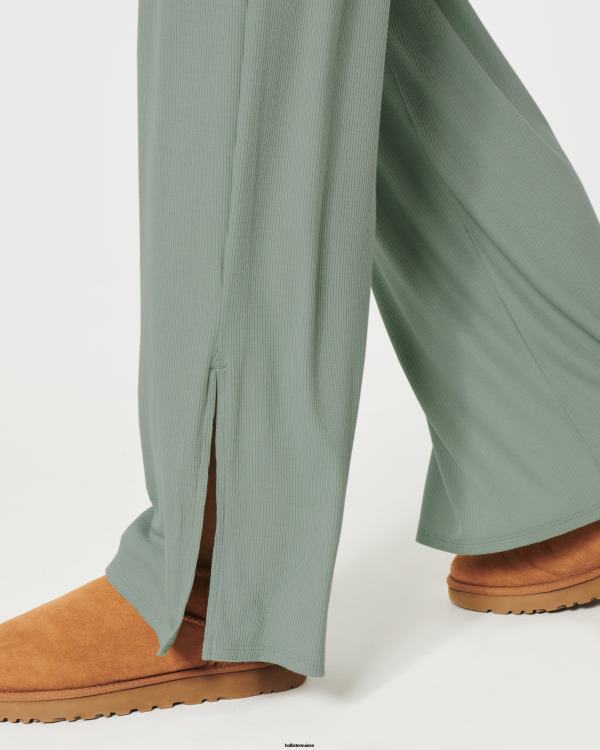 gilly hicks pantalon de nuit large côtelé en jersey femmes vert clair Hollister bas RRRJX709