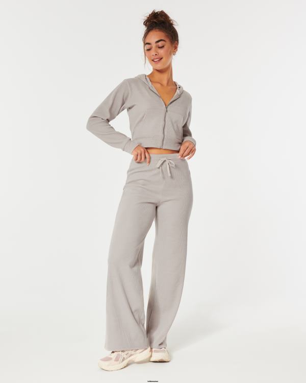 gilly hicks pantalon large confortable à micro-gaufres femmes beige Hollister bas RRRJX778