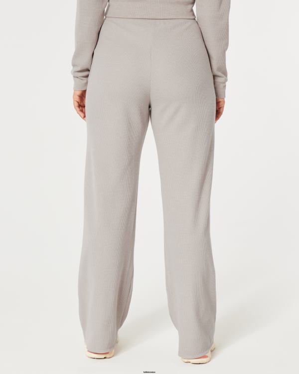 gilly hicks pantalon large confortable à micro-gaufres femmes beige Hollister bas RRRJX778