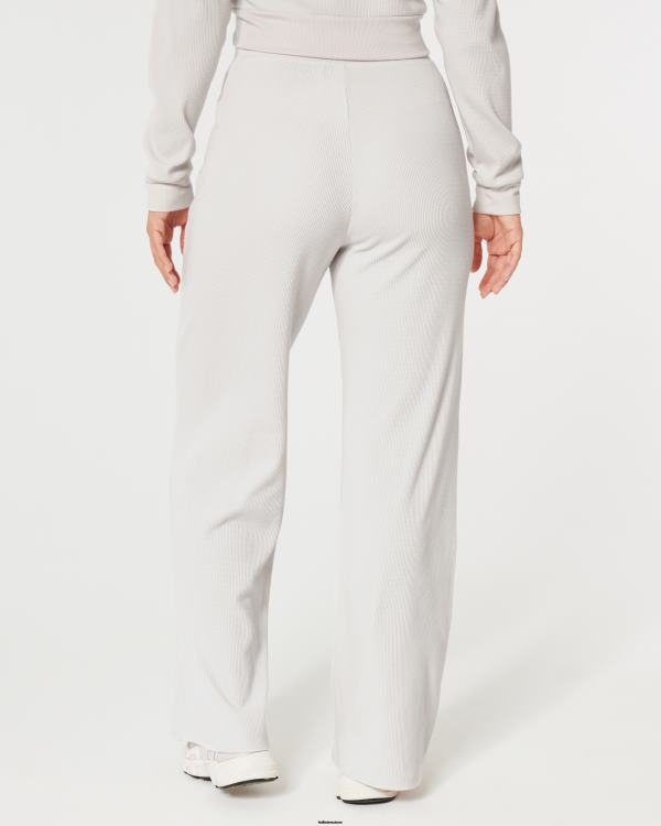 gilly hicks pantalon large confortable à micro-gaufres femmes blanc Hollister bas RRRJX779