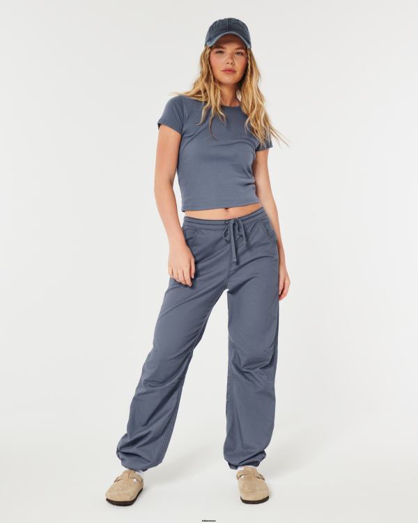 pantalon parachute à hauteur réglable femmes bleu Hollister bas RRRJX615