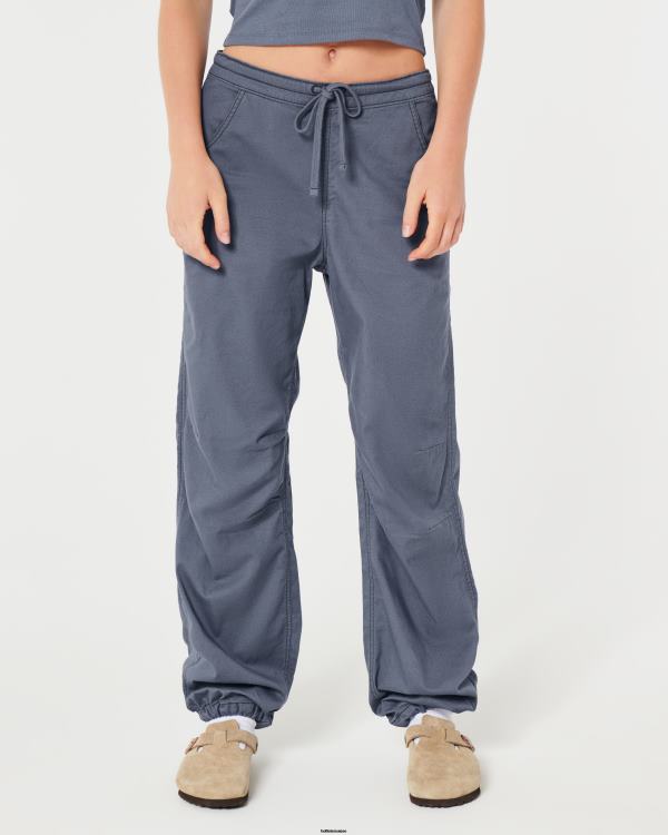 pantalon parachute à hauteur réglable femmes bleu Hollister bas RRRJX615