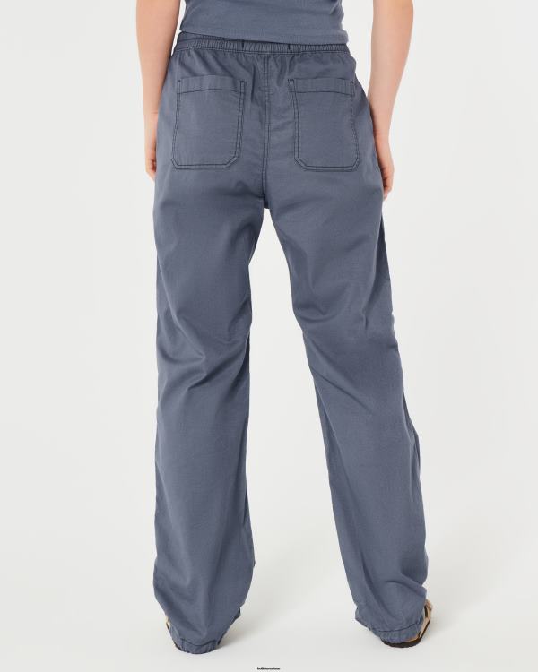 pantalon parachute à hauteur réglable femmes bleu Hollister bas RRRJX615