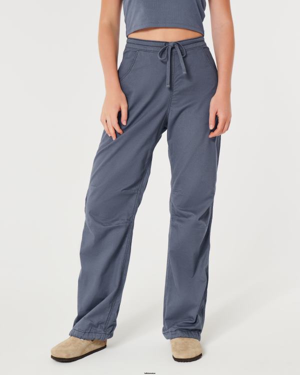 pantalon parachute à hauteur réglable femmes bleu Hollister bas RRRJX615