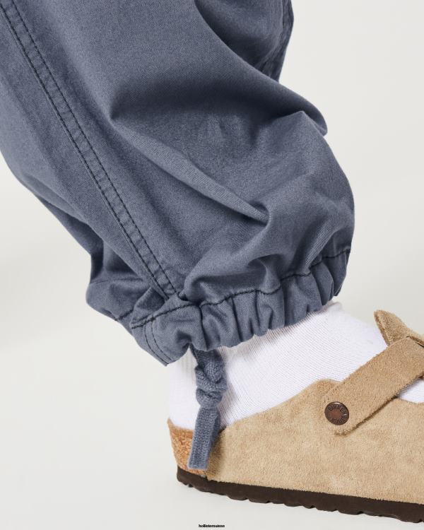 pantalon parachute à hauteur réglable femmes bleu Hollister bas RRRJX615