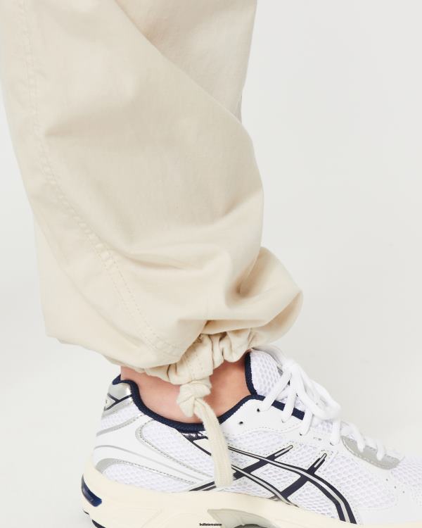 pantalon parachute à hauteur réglable femmes crème Hollister bas RRRJX676