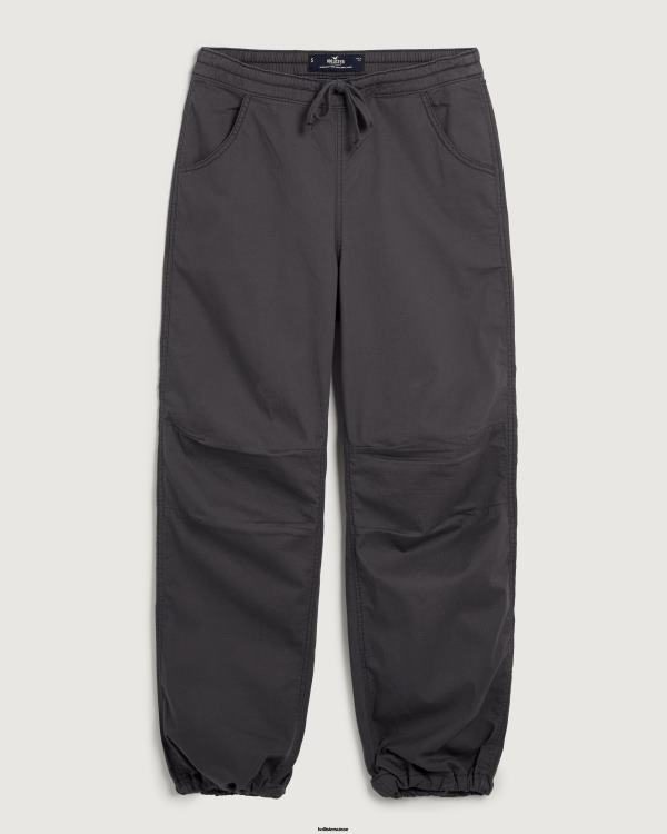 pantalon parachute à hauteur réglable femmes gris foncé Hollister bas RRRJX680
