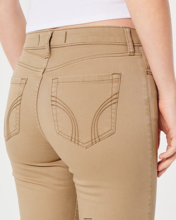 pantalon super skinny kaki à taille haute femmes kaki Hollister bas RRRJX468