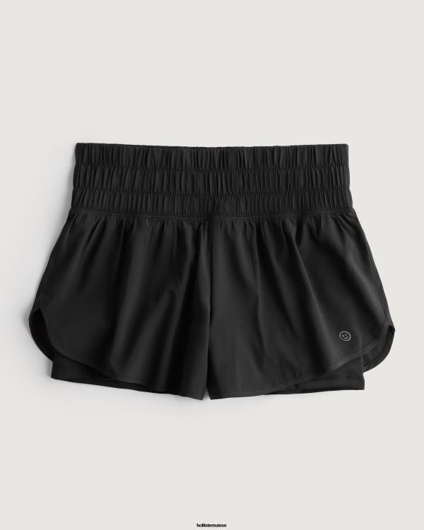 gilly hicks active energize short actif 2-en-1 taille ultra haute 3'' femmes noir Hollister bas RRRJX547
