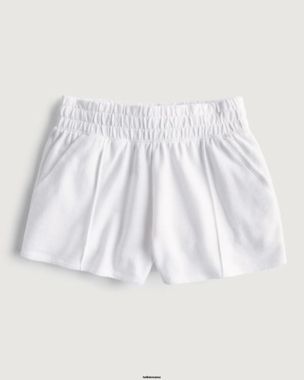 gilly hicks active essentials short en molleton à taille ultra haute femmes blanc Hollister bas RRRJX628