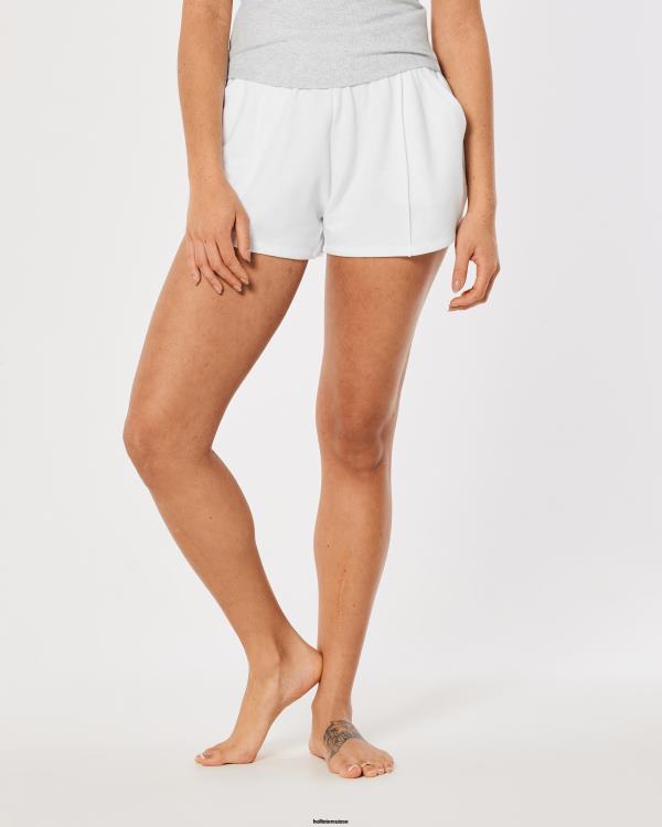 gilly hicks active essentials short en molleton à taille ultra haute femmes blanc Hollister bas RRRJX628