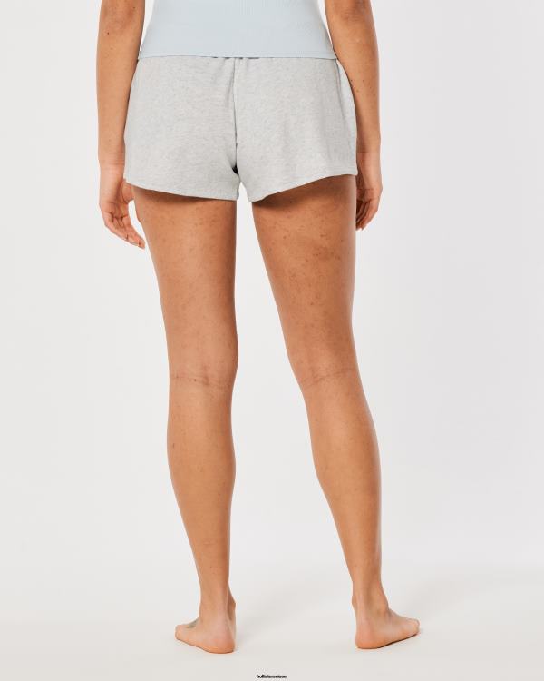gilly hicks active essentials short en molleton à taille ultra haute femmes gris chiné clair Hollister bas RRRJX698