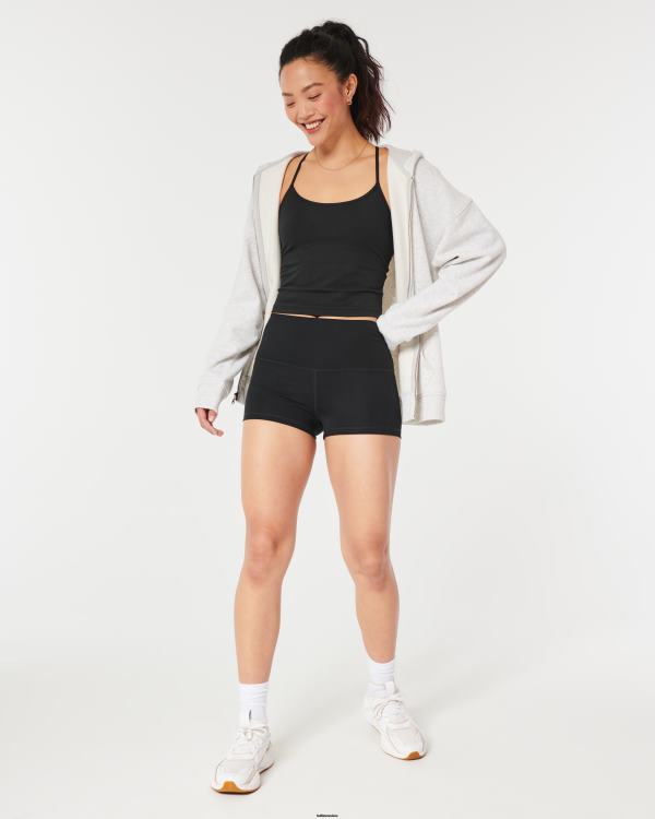 gilly hicks active recharge short taille haute 2\'\' femmes noir Hollister bas RRRJX668