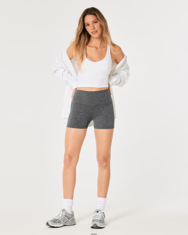 gilly hicks active recharge taille haute shorty 3\'\' femmes gris chiné foncé Hollister bas RRRJX625
