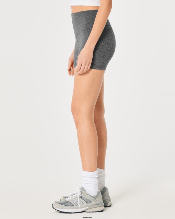gilly hicks active recharge taille haute shorty 3\'\' femmes gris chiné foncé Hollister bas RRRJX625