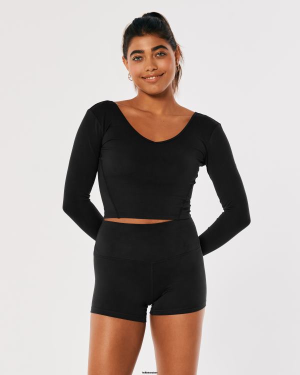 gilly hicks active recharge taille haute shorty 3\'\' femmes noir Hollister bas RRRJX505