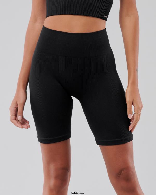 gilly hicks go short de cycliste taille haute sans coutures femmes noir Hollister bas RRRJX791